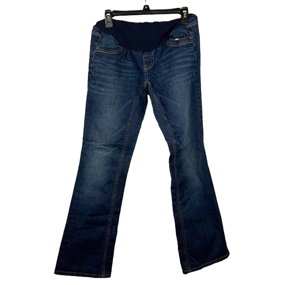 Oh Baby by Motherhood Womens Size M Dark Wash Bootcut Full Panel Maternity Jeans - Picture 1 of 4